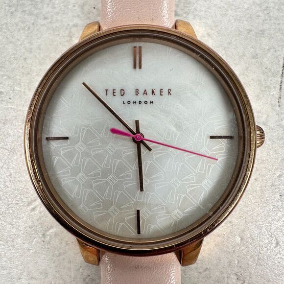 Ted Baker Watch 38mm Bow MOP Dial Kate Rose Gold Tone Pink Band New Battery - Picture 5 of 11